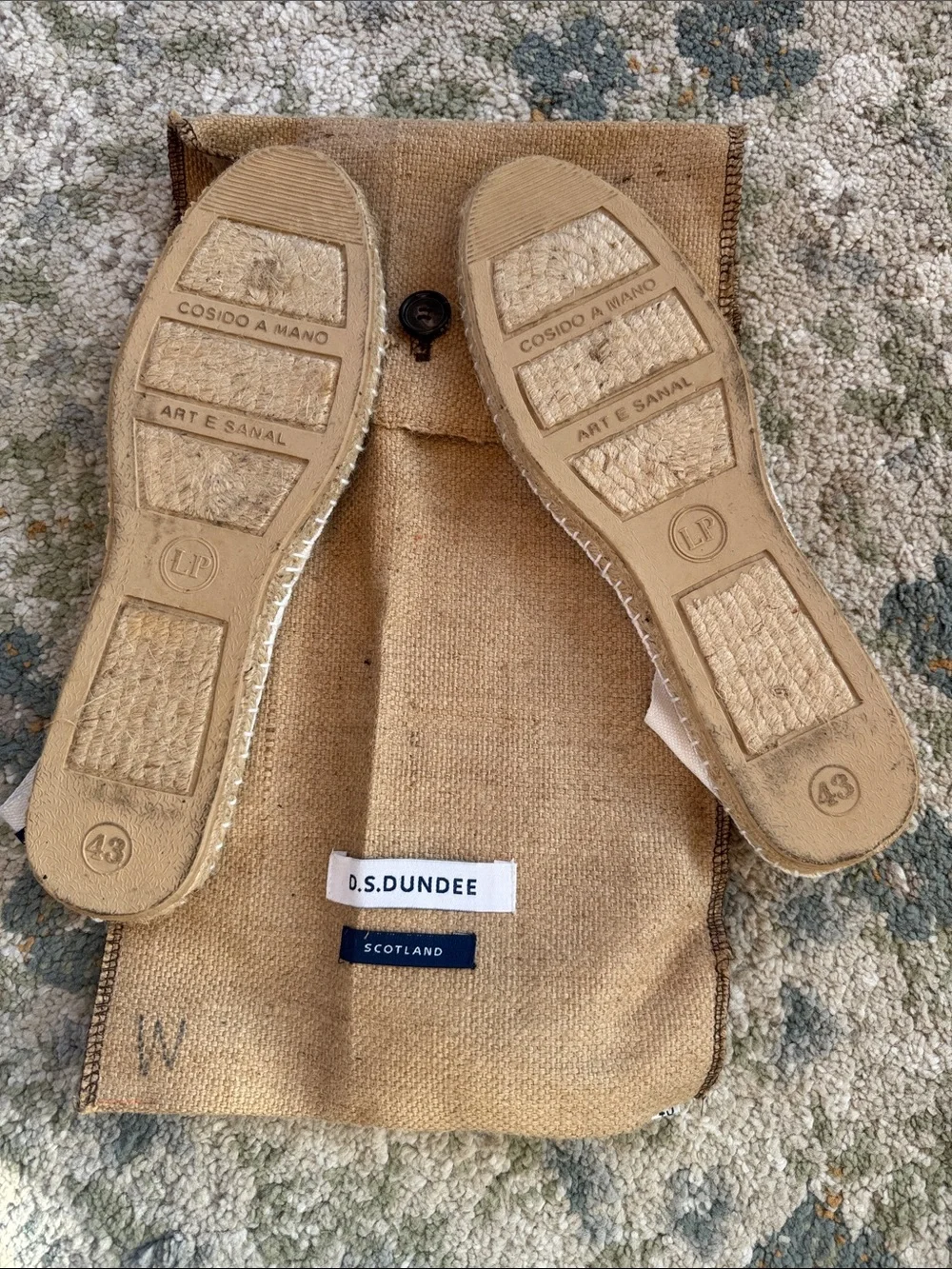 D. S. Dundee White Canvas Espadrilles 43